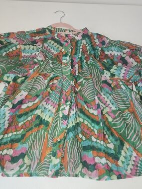 Multicolor Printed Women's Blouse - Vibrant Green Pattern